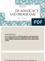 Health Advocacy and Programs NCM 112 Leila