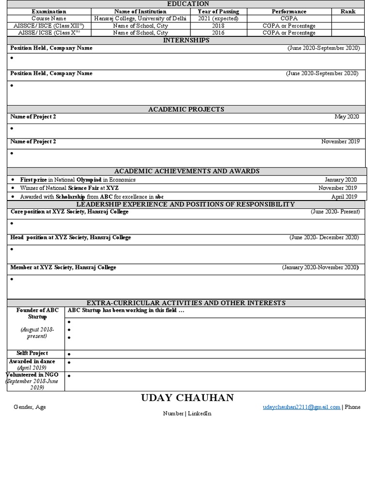 Resume Template | PDF