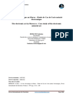 L'Acte Électronique Au Maroc Etude de Cas de L'acte Notarié