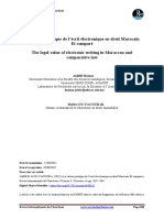 La Valeur Juridique de L'écrit Électronique en Droit Marocain Et Comparé