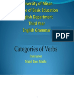 Gategories of Verbs + Infinitive + Gerund and Participles