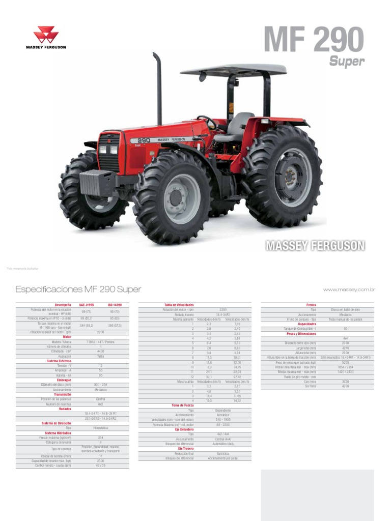 FOE MF290 Super (Baixa) | PDF | Tracción en las cuatro ruedas | Transporte