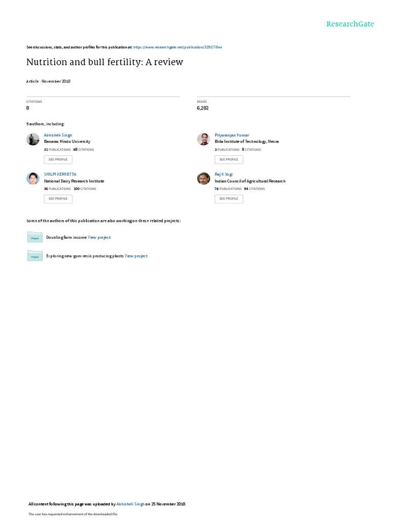 Nutrition and Bull Fertility PDF Testicle Reactive Oxygen Species