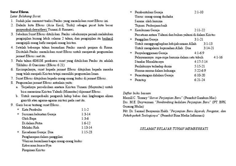 Latar Belakang Surat Efesus Dedan Gulo PDF