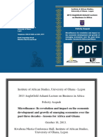 4th Lecture - Microfinance - Its Revolution and Impact On The Economic Development and Growth