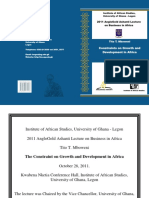 3rd Lecture - The Constraint On Growth and Development in Africa
