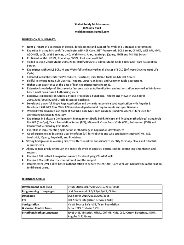 .NET Developer Expertise | PDF | Microsoft Sql Server | World Wide Web