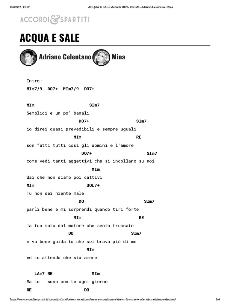 ACQUA E SALE Accordi 100 Corretti