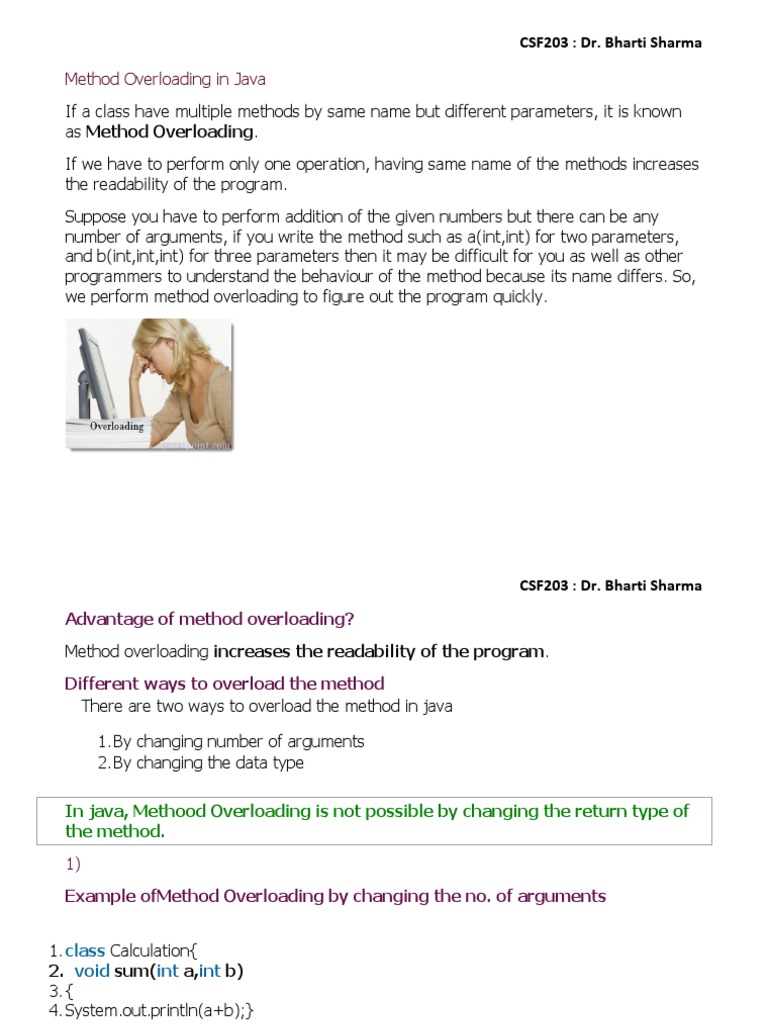 Method Overloading in Java | PDF | Method (Computer Programming ... image.