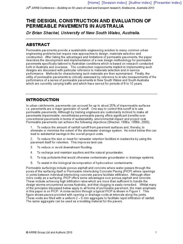 tp13 The Design Construction and Evaluation of Permeable Pavements in ...