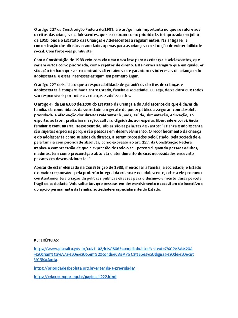 Artigo 227 Da Constituição : Presidência da República – LFMP