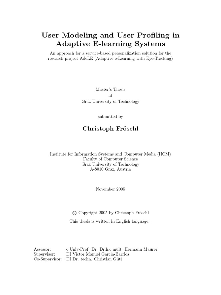 User Modeling and User Profiling in Adaptive ELearning Systems