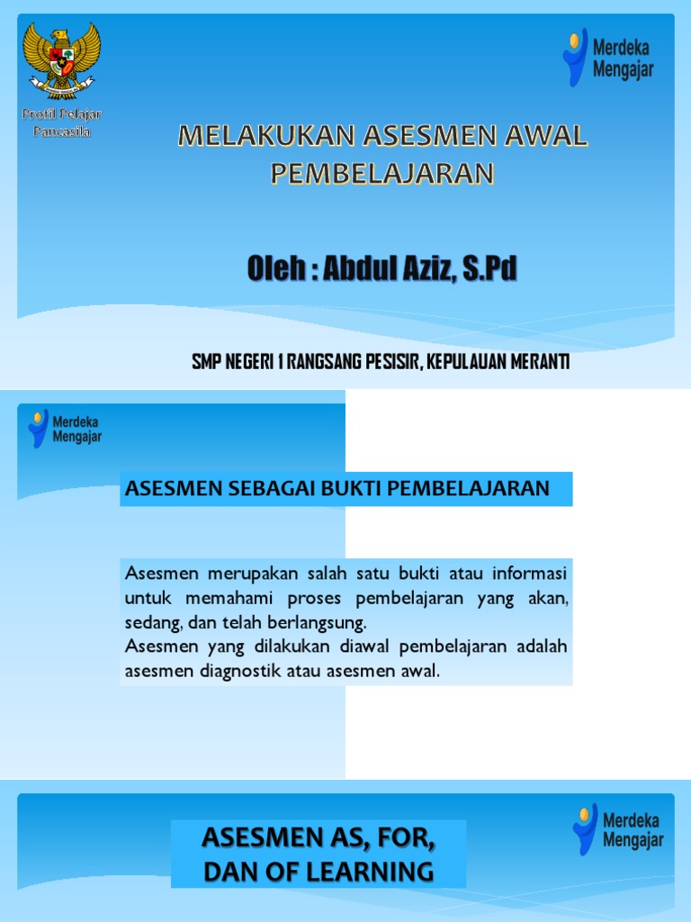 kesulitan dalam membuat dan melaksanakan asesmen