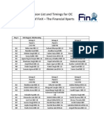 Group Discussion List and Timings For Oc Recruitments of Finx - The Financial Xperts