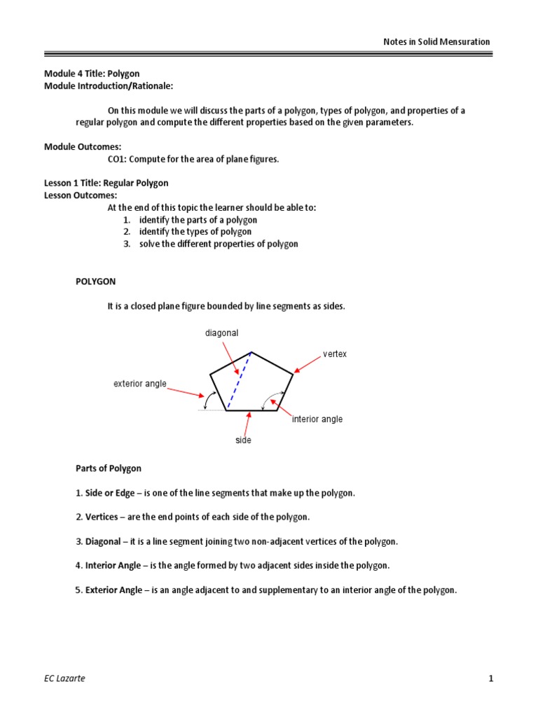 Module 4 Polygon Pdf Area Polygon