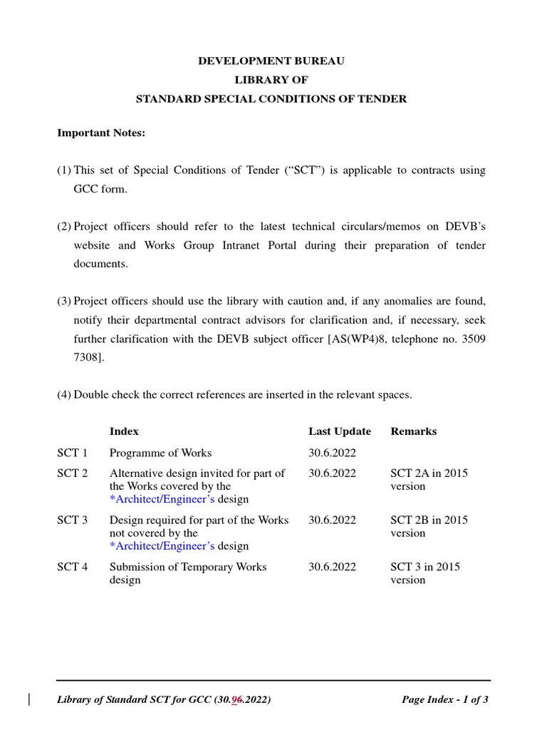 Standard Special Conditions of Tender For GCC Contracts | PDF | Joint ...