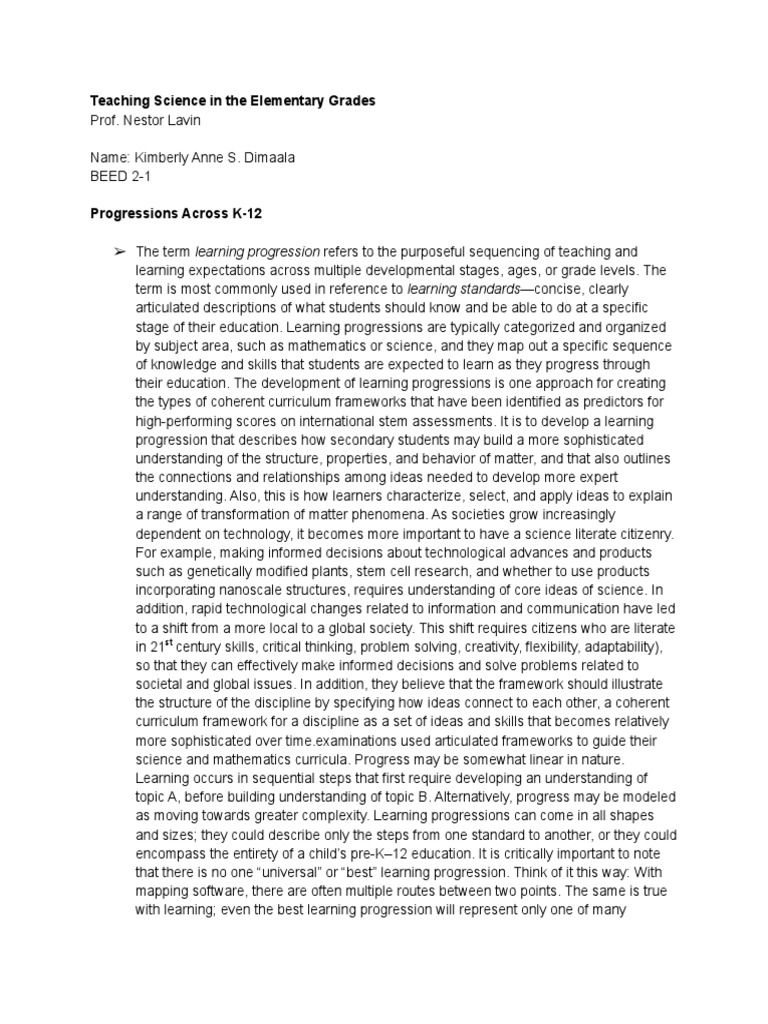 Teaching Science in Elementary Grades PDF Teaching Method Learning