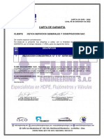 Carta de Garantía Fluid RC 12X10 SDR17