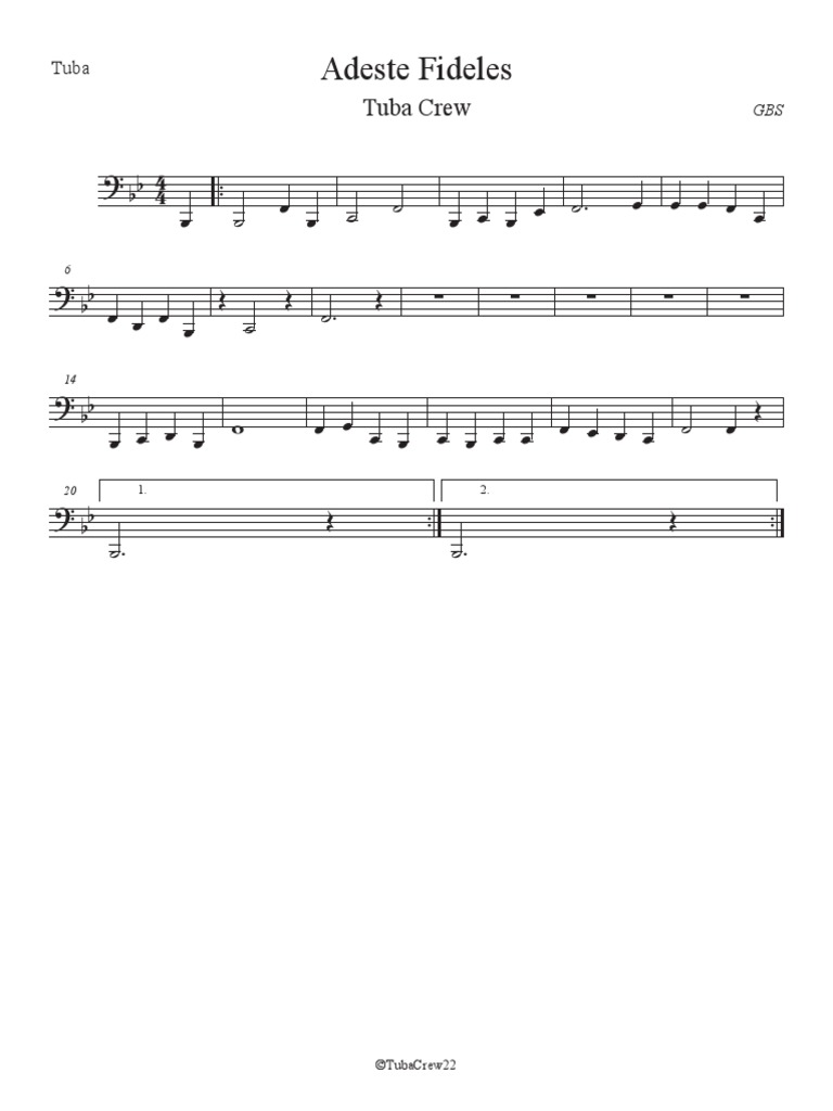 Beginner Tuba ChartsTuba PDF Christmas Traditions Christmas