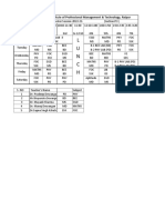 1st Semester Ime Table