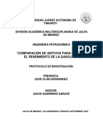 Comparación de Aditivos para Mejorar El Rendimiento de La Gasolina