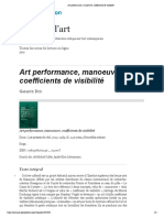 Garance Dor Art performance, manoeuvre,coefficients de visibilité