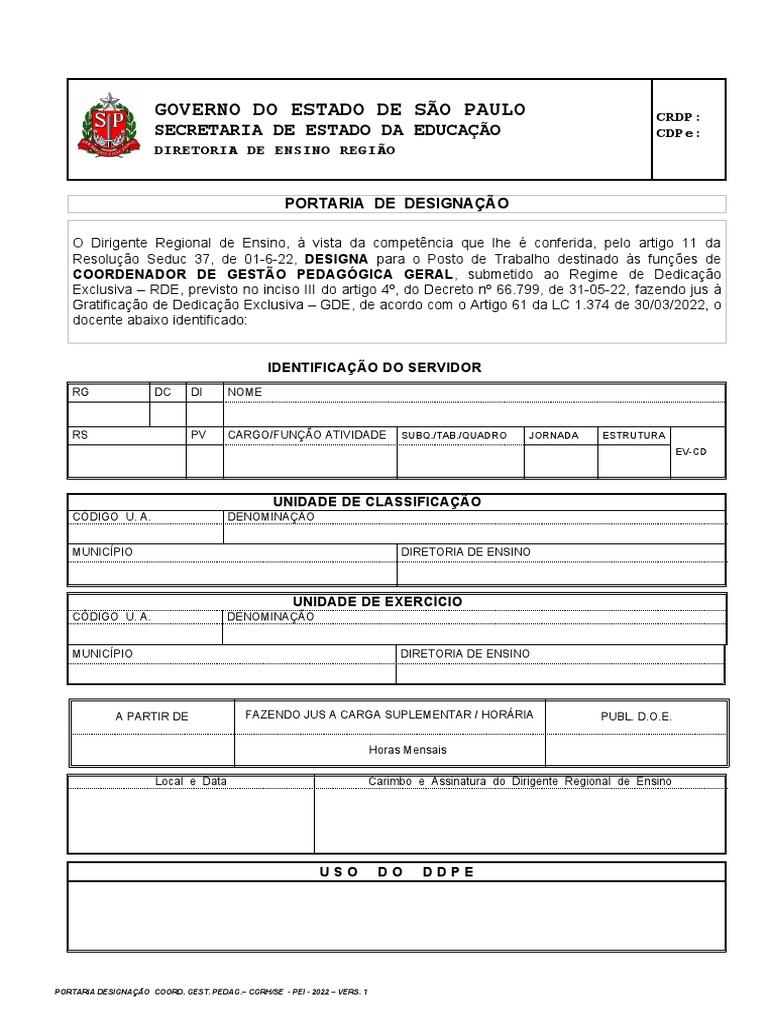 Portaria de Designação de Coordenador | PDF