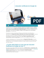 Curso para Ser Educador Certificado de Google de Nivel 1