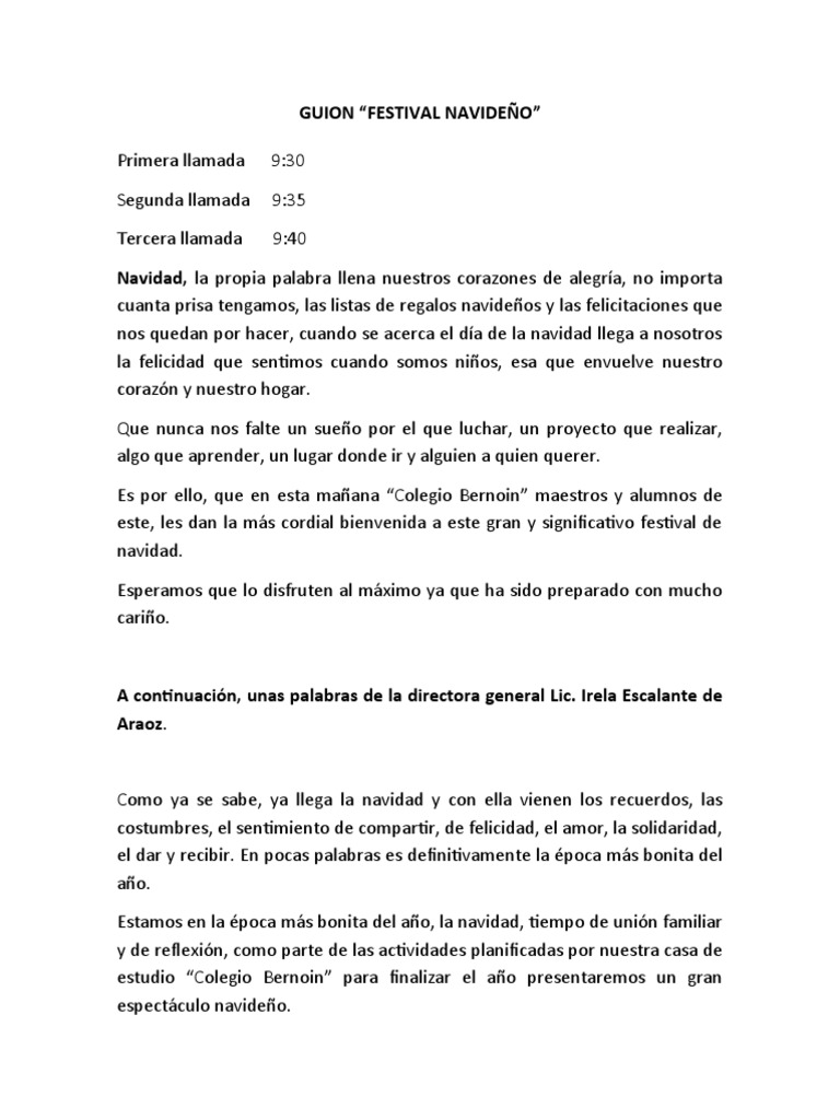 Guion - Festival Navideño | PDF | Bailes | Navidad