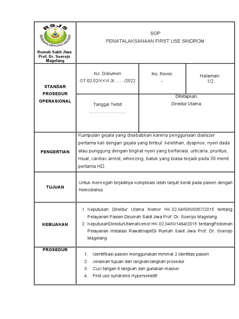 Penatalaksanaan First Use Syndrome | PDF
