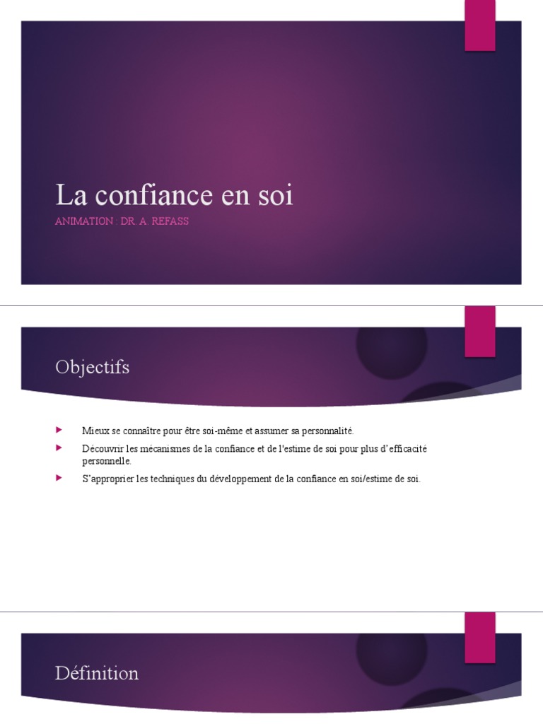 La Confiance en Soi | PDF | Estime de soi | Réalisme (philosophie)