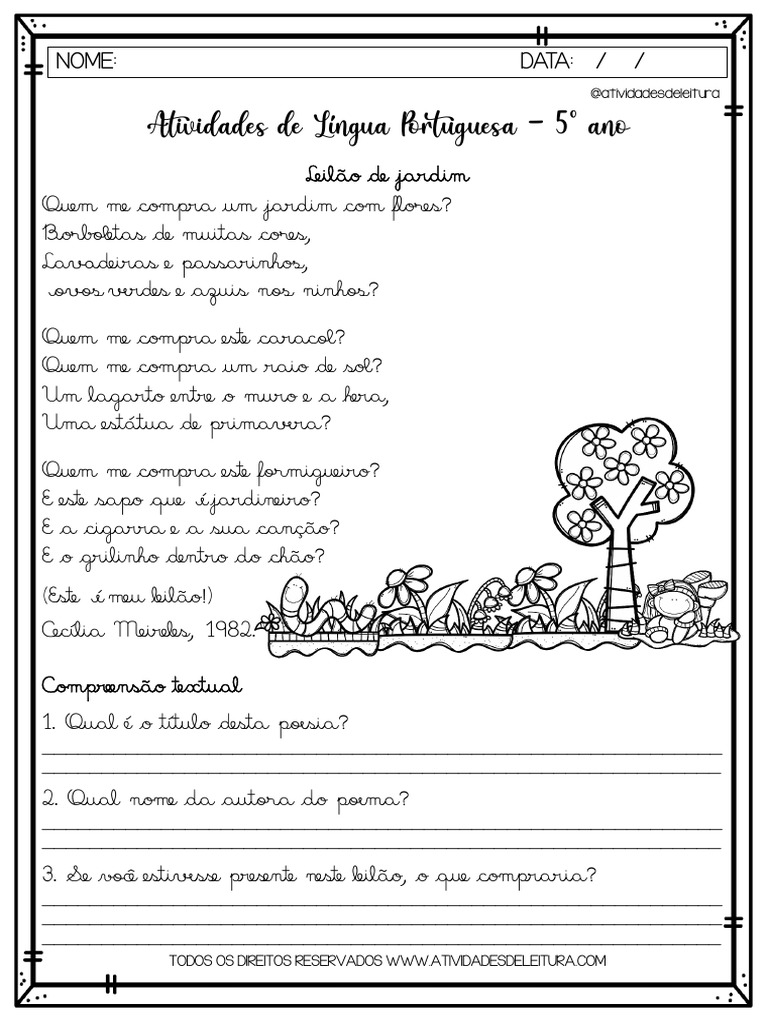 Interpretação Poema 5º Ano Clickseducativos | PDF | Sílaba