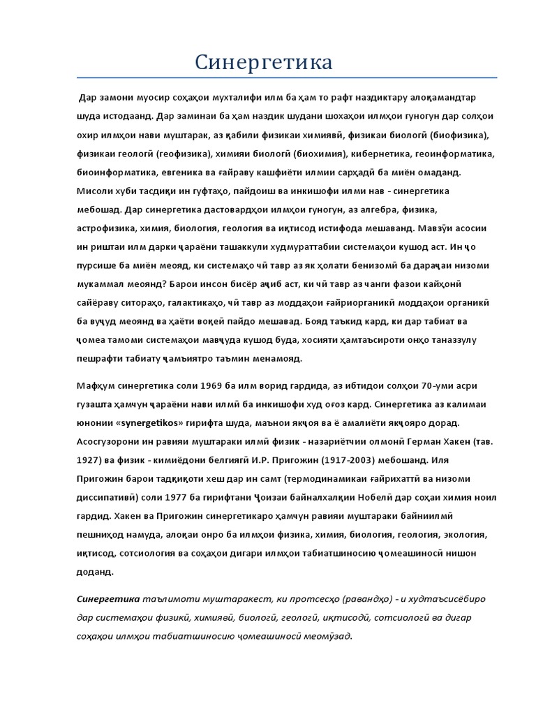 Синергетика | PDF