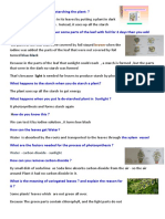 The meaning of de-starching plants and testing with iodine