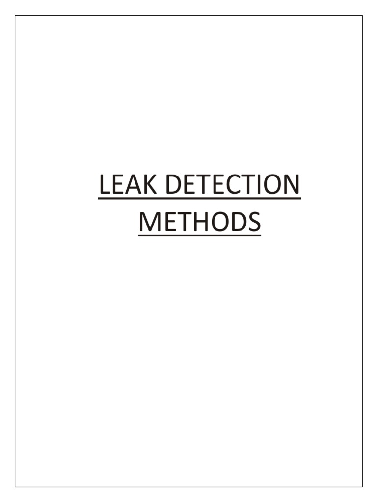 Leak Detection Method | PDF