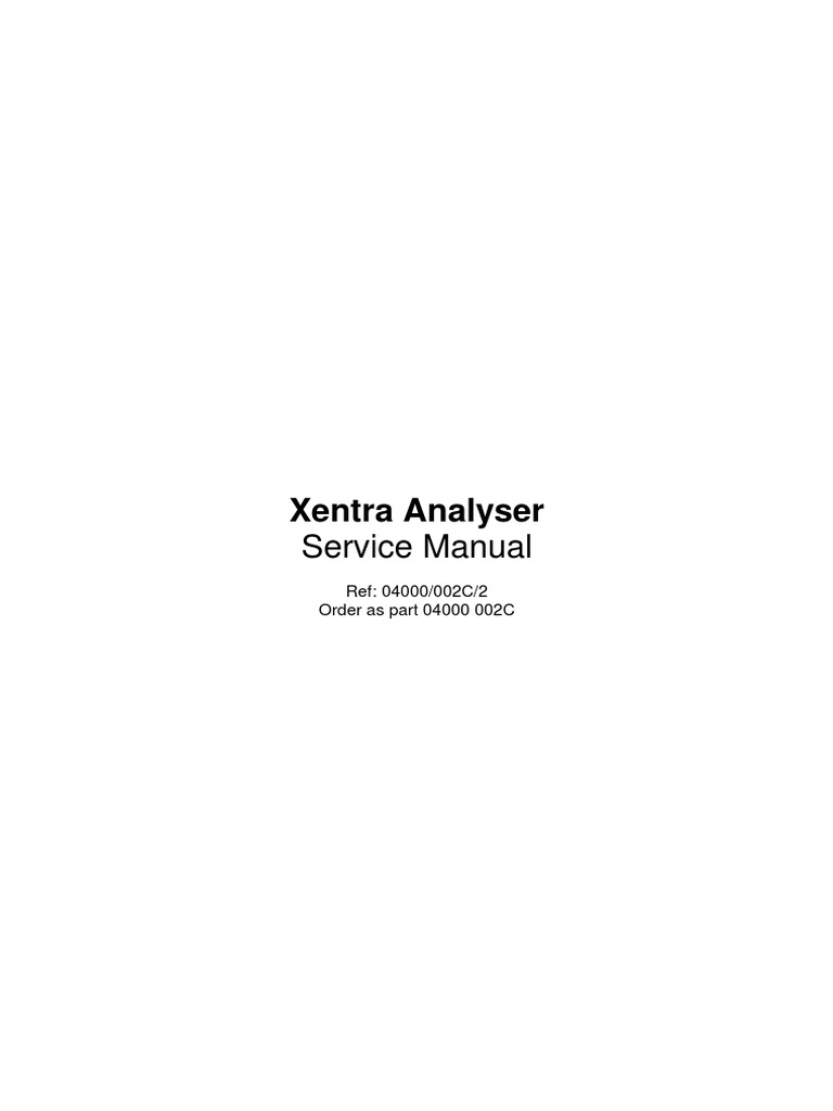 Servomex Xentra 4100 Service Manual | PDF | Power Supply | Transformer