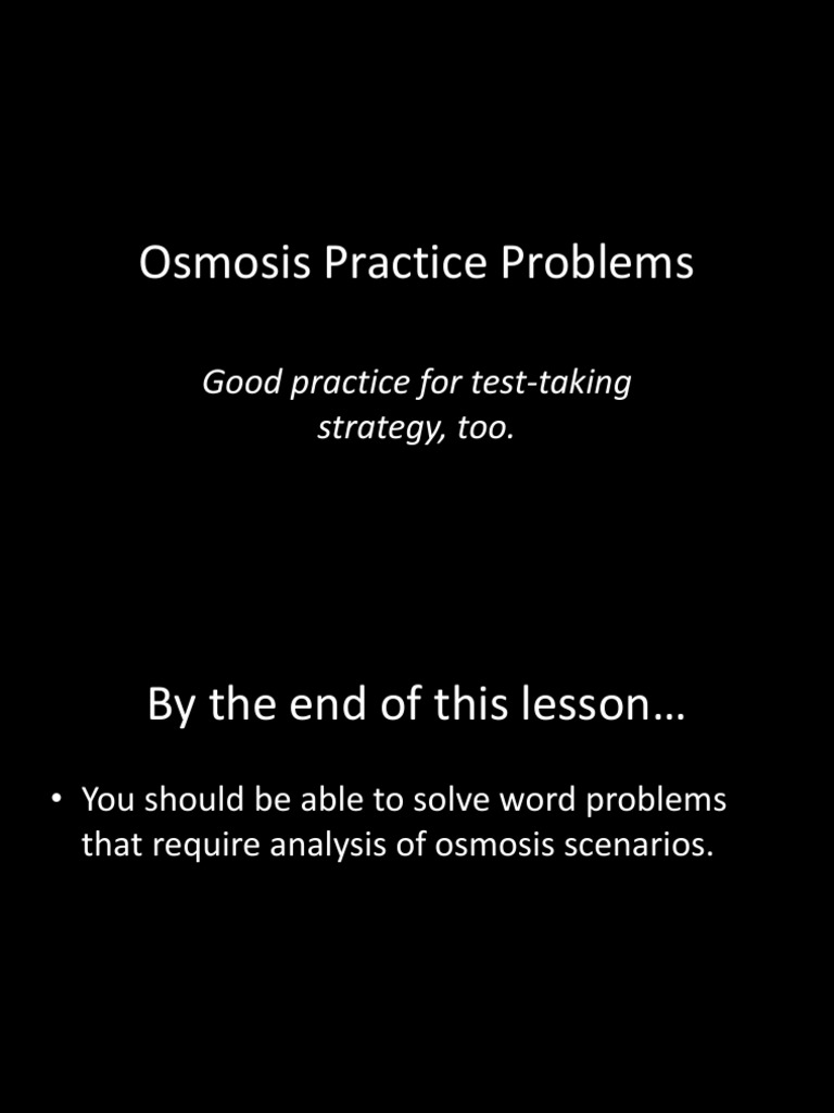 Osmosis Practice Problems PDF Osmosis Cell Biology