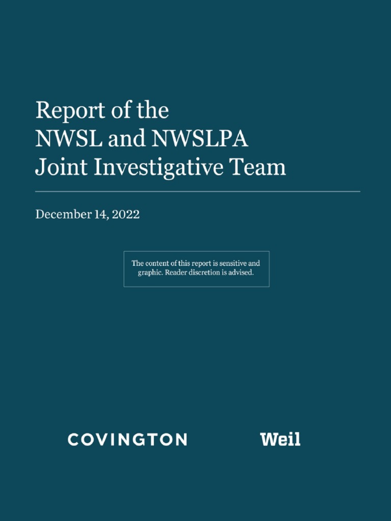 Report of The NWSL and NWSLPA Joint Investigative Team PDF Sexual Harassment Sports