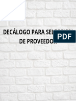 Decálogo para selección de proveedores