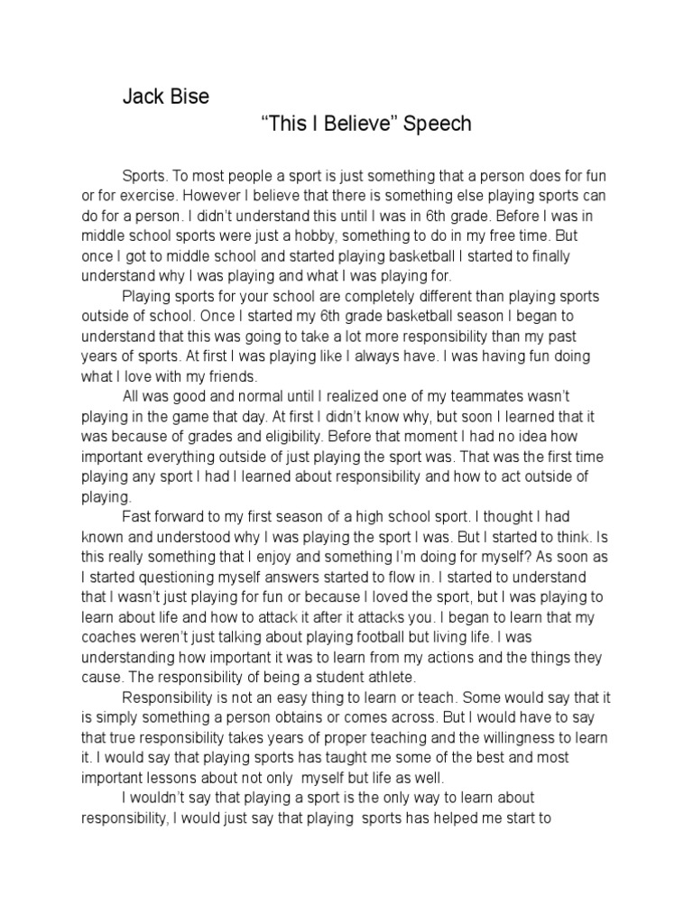 Speech 1 | PDF