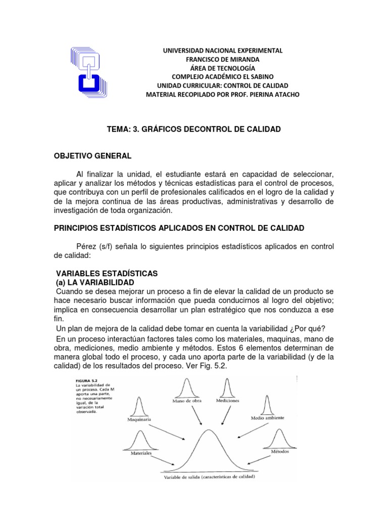 Gráficos de Control en Calidad Estadística | PDF | Estadísticas ...