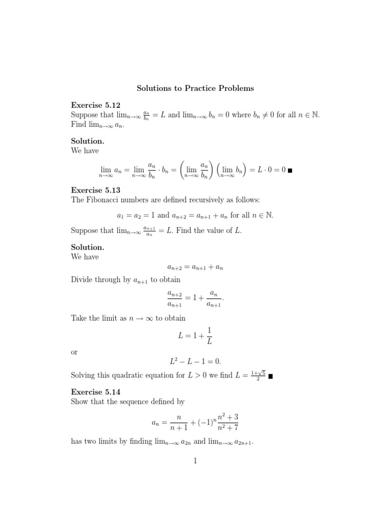 Sol 5 | PDF | Square Root | Sequence