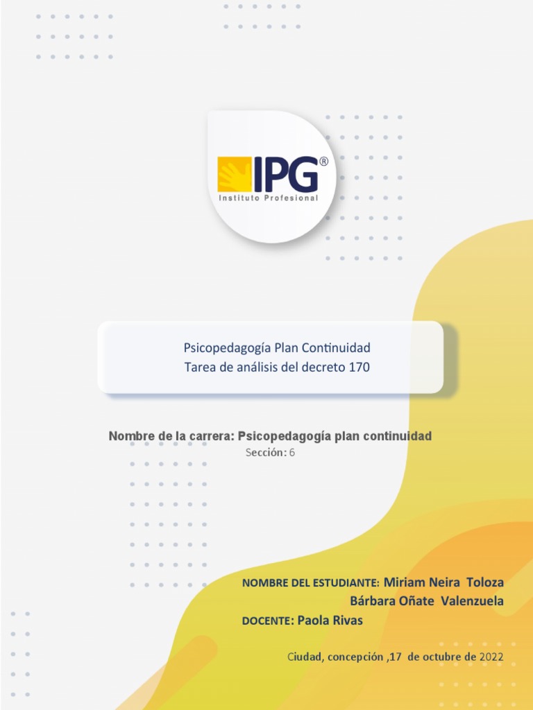Análisis del Decreto 170 en Educación | PDF | Educación especial ...