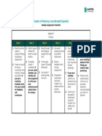 Master of Memory Spanish Weekly Checklist