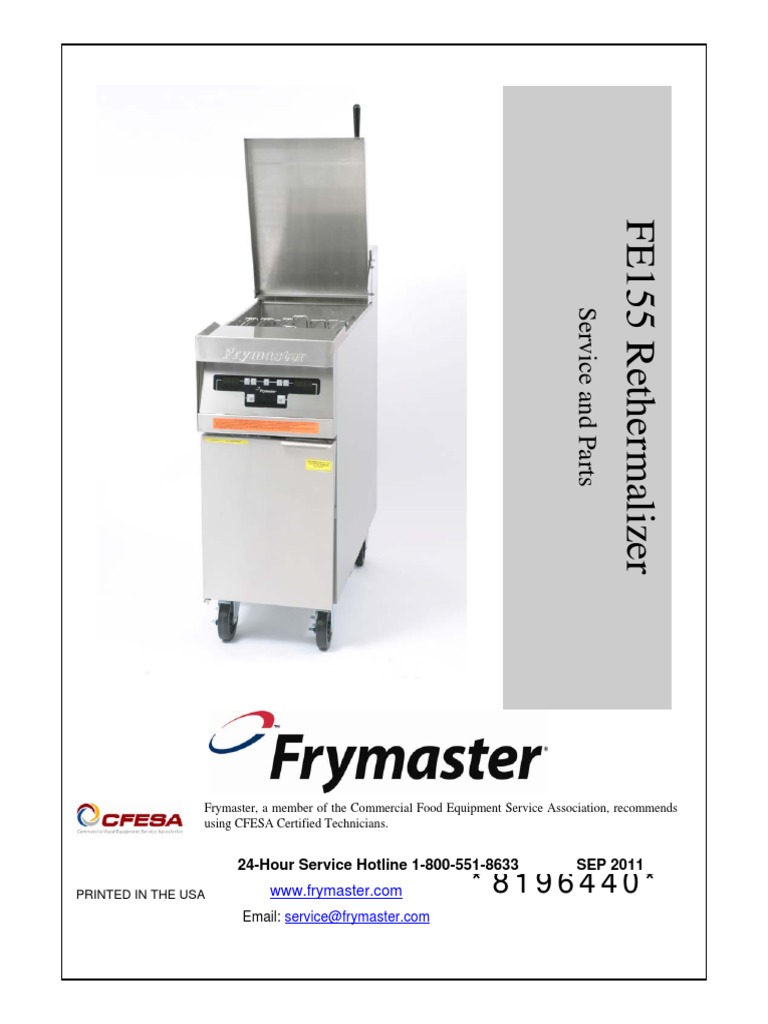 FE155 Rethermalizer Service Manual | PDF | Switch | Thermostat