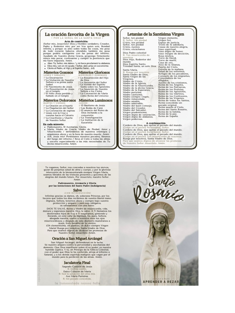 Santo Rosario Última Versión | Descargar gratis PDF | María, madre de ...