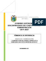 Gobierno Autónomo Descentralizado Del Cantón Tiwintza Administración "2019-2023" Términos de Referencia