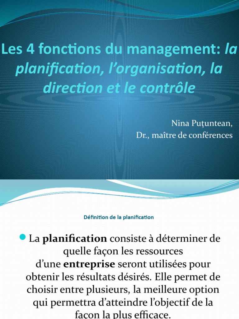 Les 4 Fonctions Du Management | PDF | Motivation | Motivant