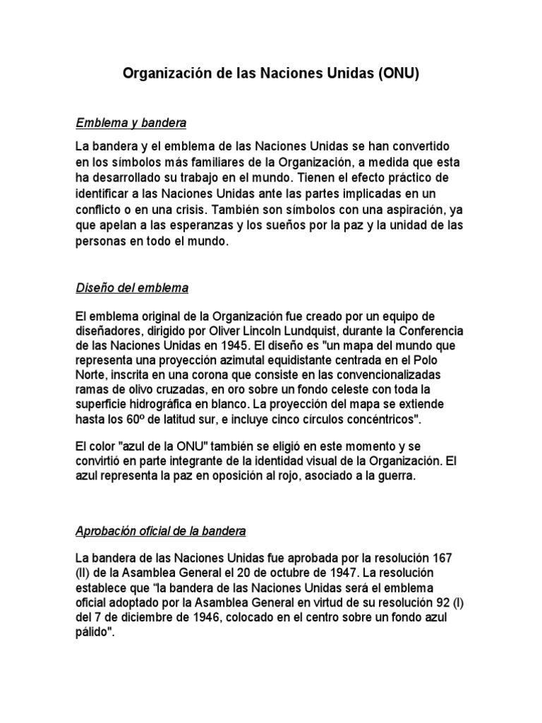 Organización De Las Naciones Unidas 2 Pdf Naciones Unidas