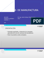 Procesos de Manufactura: Dr. Ing. Jaime Salazar Montenegro